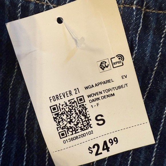 FOREVER21 Striped Denim Corset Top - Picture 3 of 3